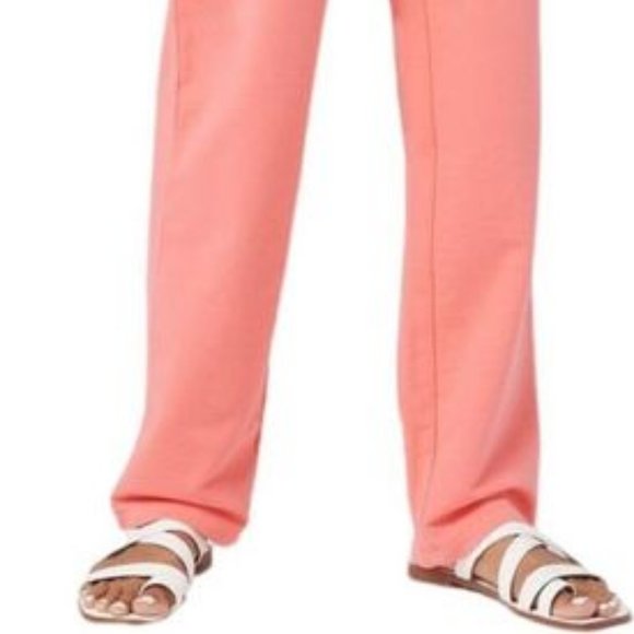 NWT DENIM & CO. ACTIVE FRENCH TERRY PULL-ON PANTS CORAL ROSE XXS & XXS-TALL - Picture 2 of 9